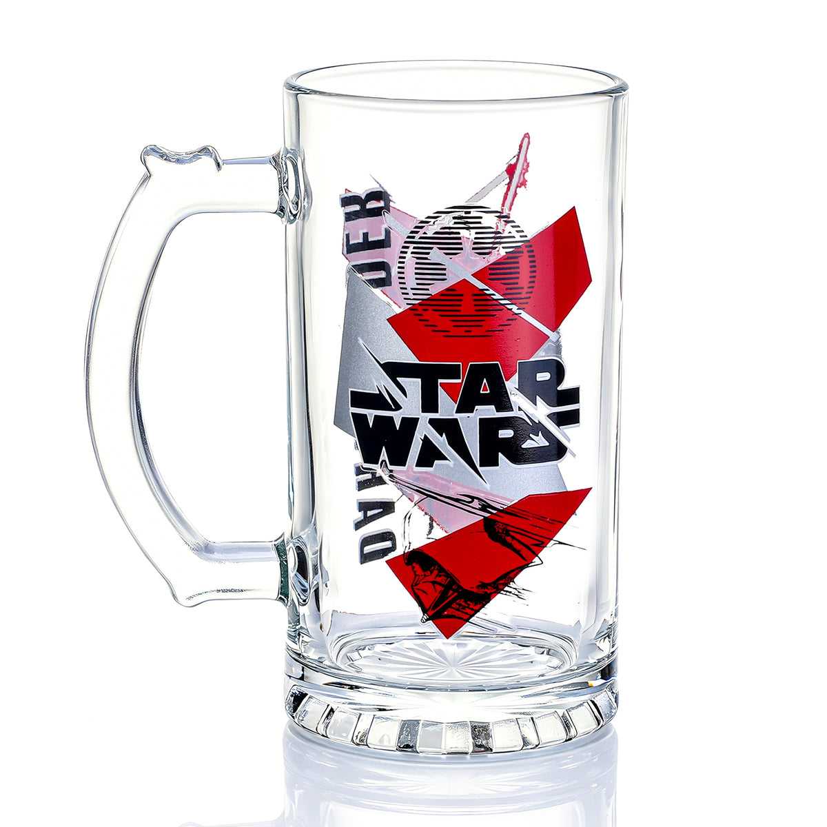 Star Wars 500ml Darth Vader Glass Beer Mug, 16.9oz Tankard Stein with Handle, Officially Licensed Glassware