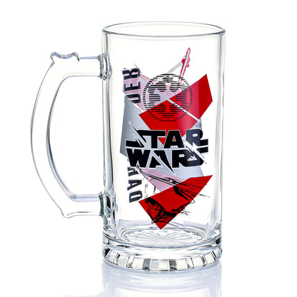 Star Wars 500ml Darth Vader Glass Beer Mug, 16.9oz Tankard Stein with Handle, Officially Licensed Glassware