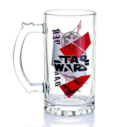 Star Wars 500ml Darth Vader Glass Beer Mug, 16.9oz Tankard Stein with Handle, Officially Licensed Glassware