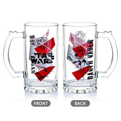 Star Wars 500ml Darth Vader Glass Beer Mug, 16.9oz Tankard Stein with Handle, Officially Licensed Glassware