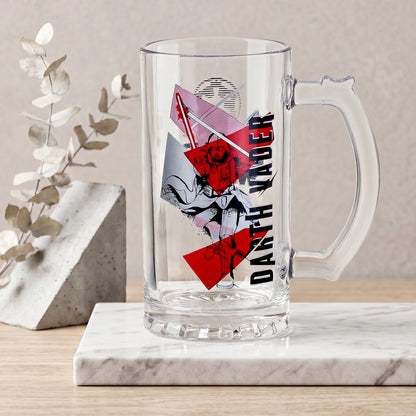 Star Wars 500ml Darth Vader Glass Beer Mug, 16.9oz Tankard Stein with Handle, Officially Licensed Glassware