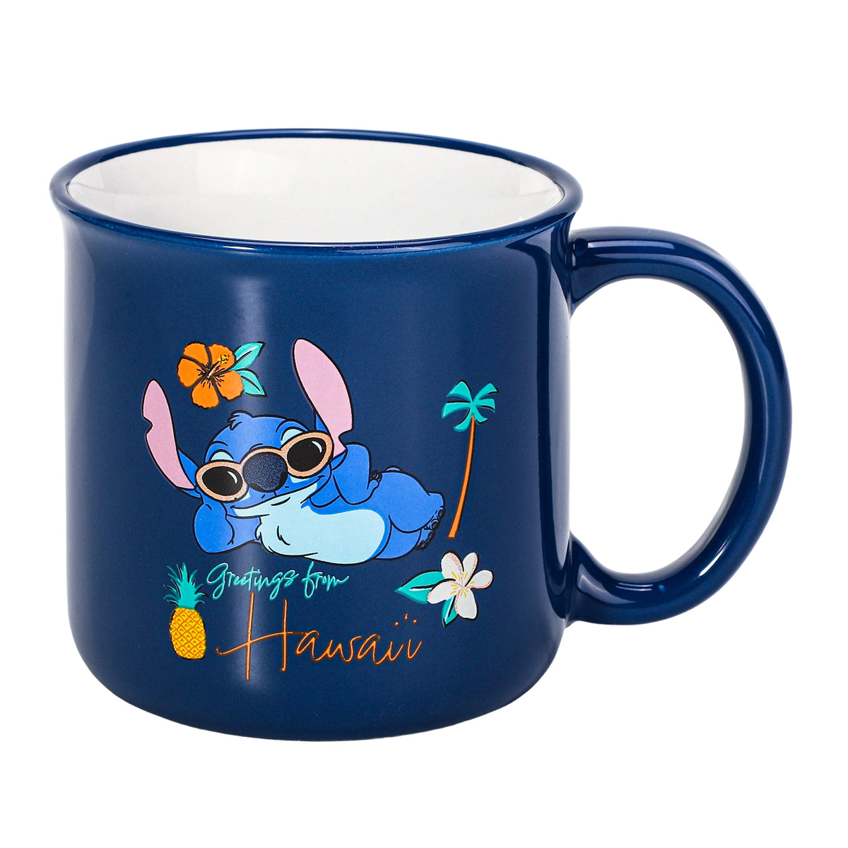 Disney Lilo & Stitch 14oz Ceramic Mug – Greetings from Hawaii 410ml Coffee Cup, Dishwasher & Microwave Safe, Officially Licensed Gift for Kids & Adults