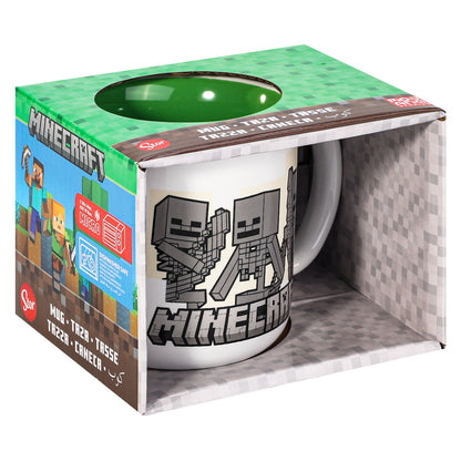 Minecraft 14oz Ceramic Mug – Bones to Be Wild Skeleton 410ml Coffee Cup, Dishwasher & Microwave Safe, Officially Licensed Gift for Kids & Adults