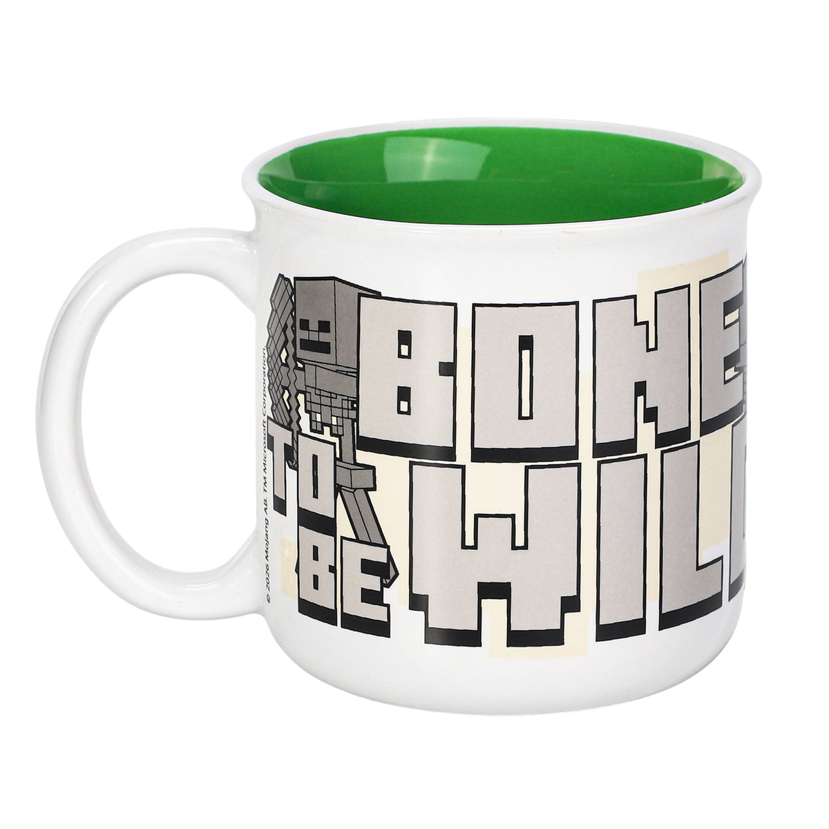 Minecraft 14oz Ceramic Mug – Bones to Be Wild Skeleton 410ml Coffee Cup, Dishwasher & Microwave Safe, Officially Licensed Gift for Kids & Adults