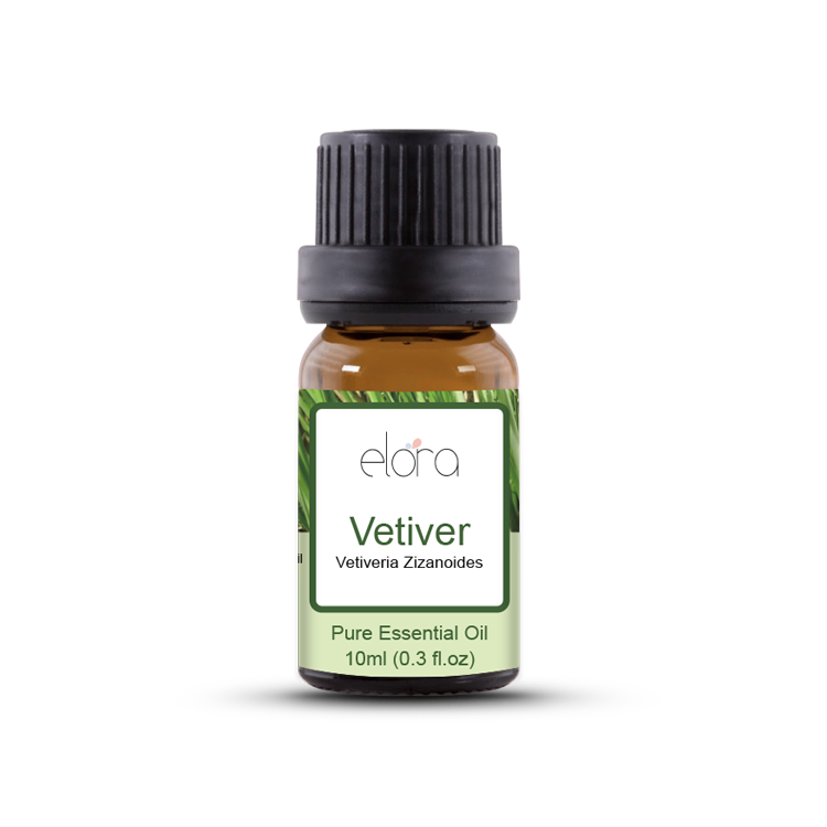 Elora Vetiver Essential Oil 10ml - 100% Pure Natural Oils for Diffuser