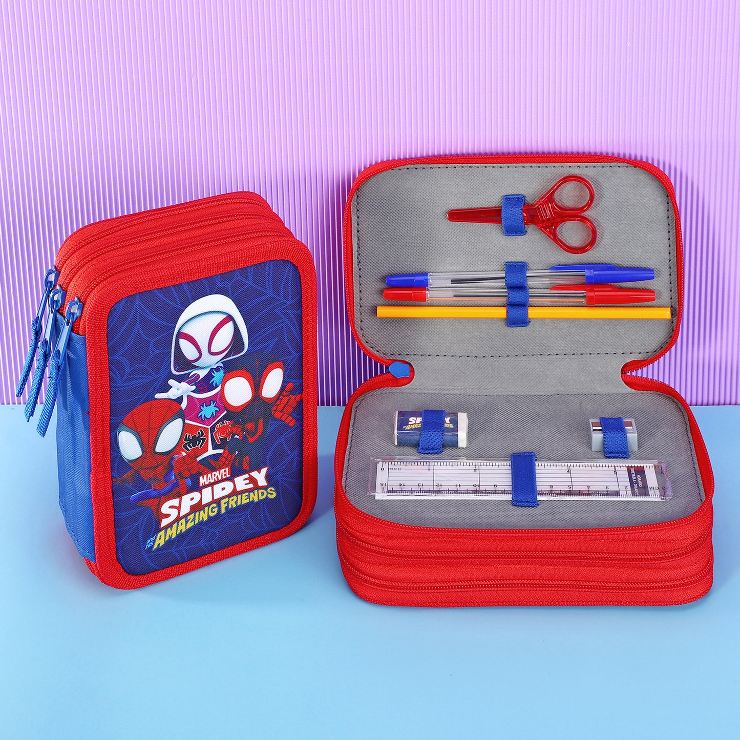 Spidey 3 Tier Large Pencil Case School Supplies Pens Pencils Sets