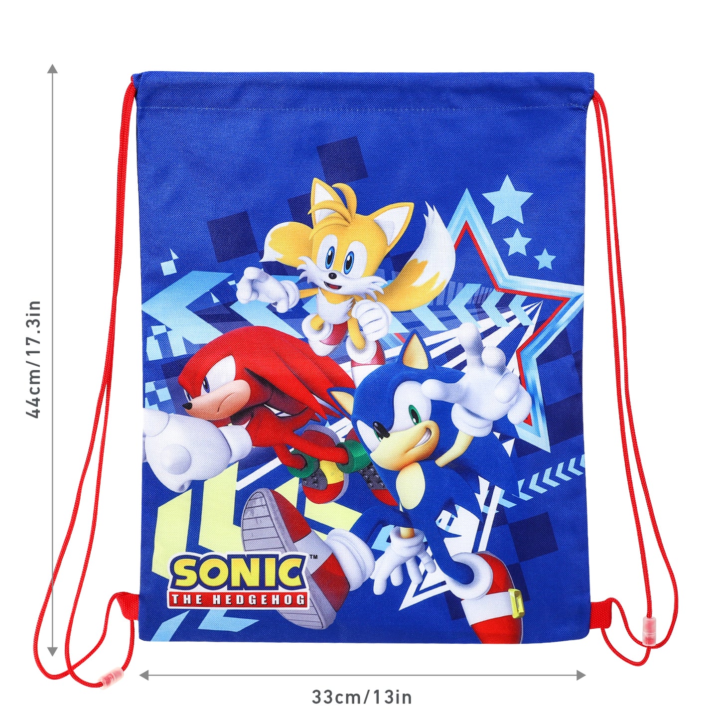 Sonic the Hedgehog Kids Drawstring PE Swimming Football Sports Travel Gym School Bag Lightweight Multicolour