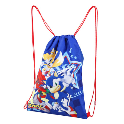 Sonic the Hedgehog Kids Drawstring PE Swimming Football Sports Travel Gym School Bag Lightweight Multicolour