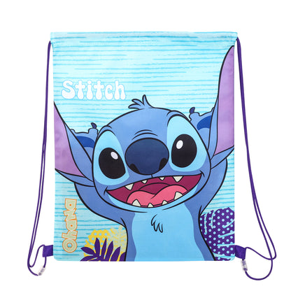 Stitch Kids Drawstring PE Swimming Football Sports Travel Gym School Bag Lightweight Multicolour