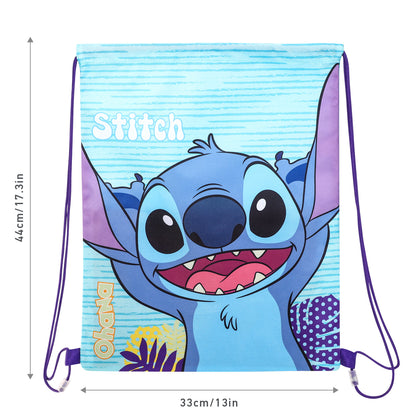 Stitch Kids Drawstring PE Swimming Football Sports Travel Gym School Bag Lightweight Multicolour