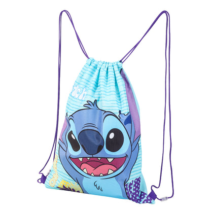 Stitch Kids Drawstring PE Swimming Football Sports Travel Gym School Bag Lightweight Multicolour