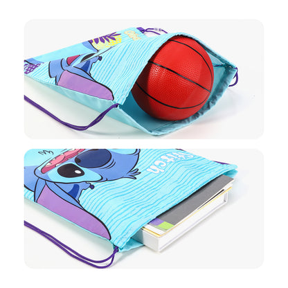 Stitch Kids Drawstring PE Swimming Football Sports Travel Gym School Bag Lightweight Multicolour