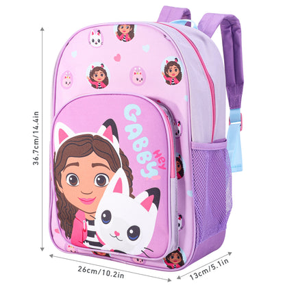 Gabby's Dollhouse Childrens Backpack Bag Boys Girls with side mesh pocket