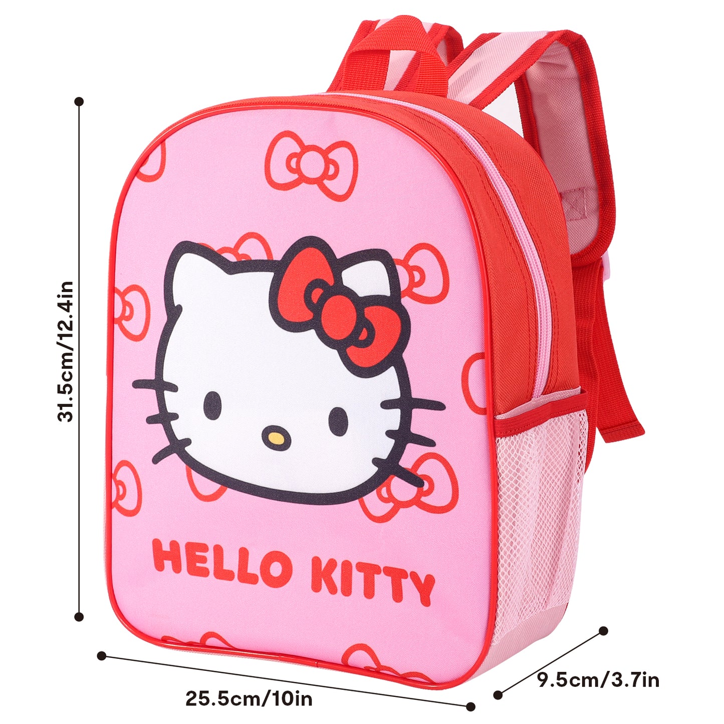 Hello Kitty Kids Childrens Premium Backpack School Rucksack Travel Bag Boys Girls with side mesh pocket