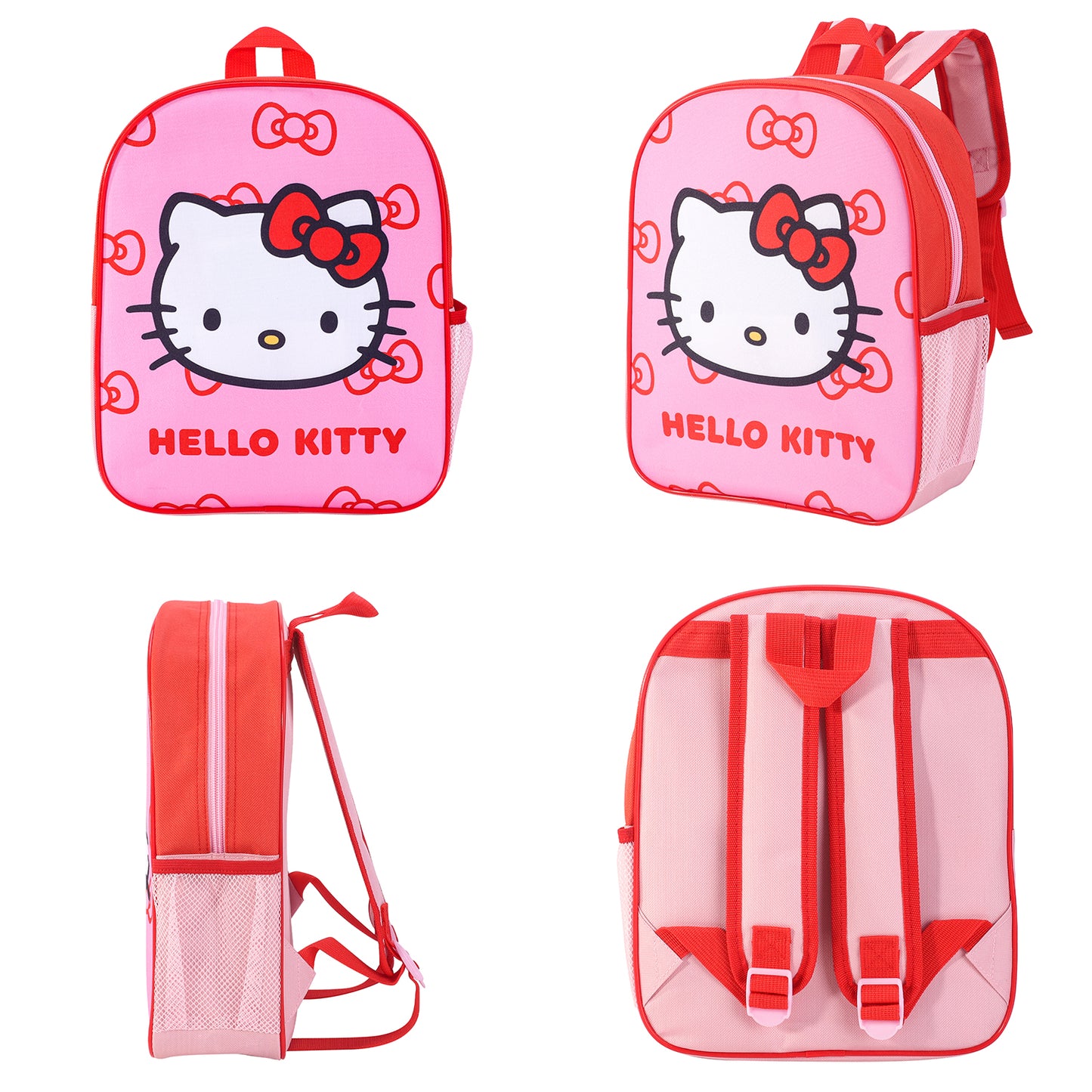 Hello Kitty Kids Childrens Premium Backpack School Rucksack Travel Bag Boys Girls with side mesh pocket