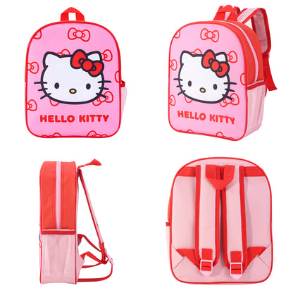 Hello Kitty Kids Childrens Premium Backpack School Rucksack Travel Bag Boys Girls with side mesh pocket