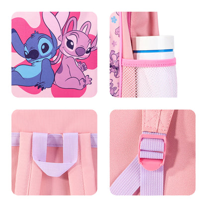Disney Stitch & Angel Kids Childrens Backpack School Rucksack Travel Bag Boys Girls with side mesh pocket Boys Girls