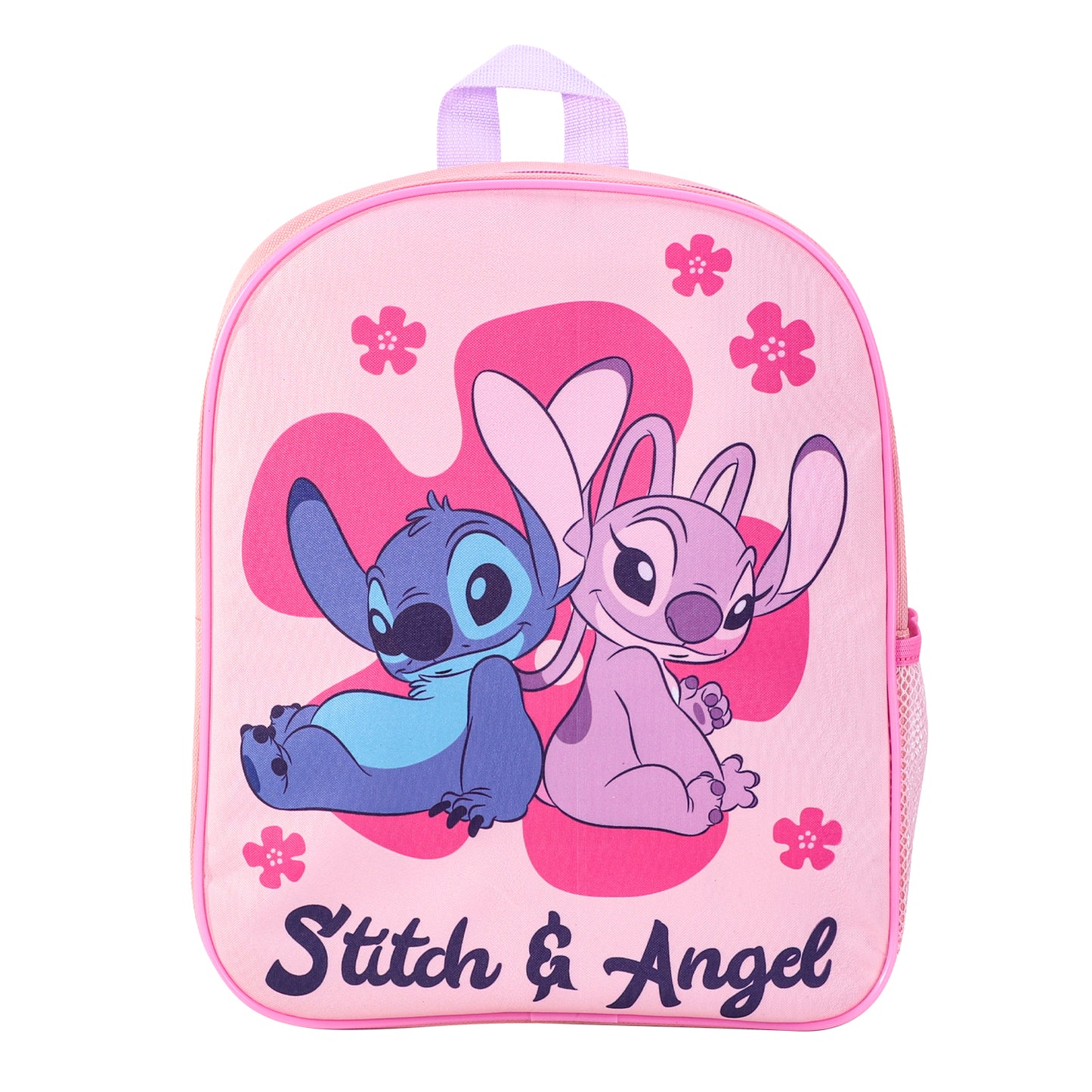 Disney Stitch & Angel Kids Childrens Backpack School Rucksack Travel Bag Boys Girls with side mesh pocket