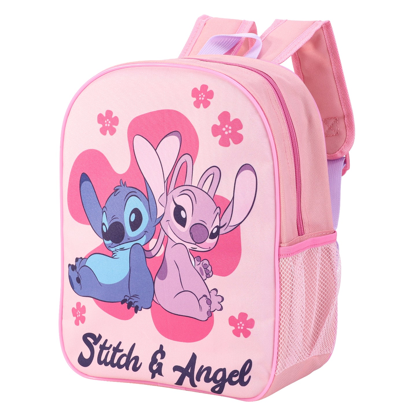 Disney Stitch & Angel Kids Childrens Backpack School Rucksack Travel Bag Boys Girls with side mesh pocket