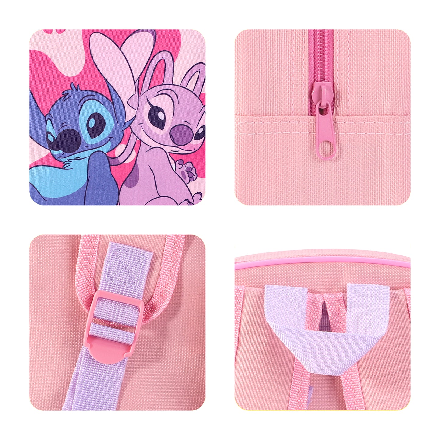 Disney Stitch & Angel Kids Childrens Backpack School Rucksack Travel Bag Boys Girls with side mesh pocket