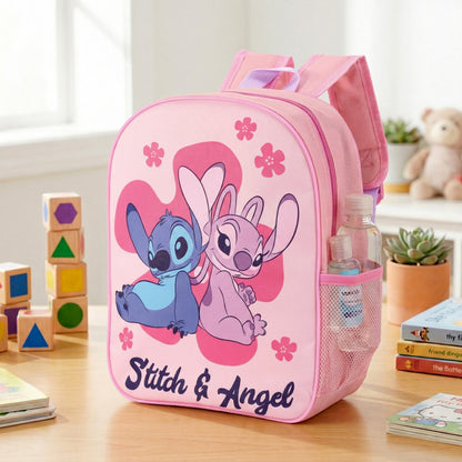 Disney Stitch & Angel Kids Childrens Backpack School Rucksack Travel Bag Boys Girls with side mesh pocket