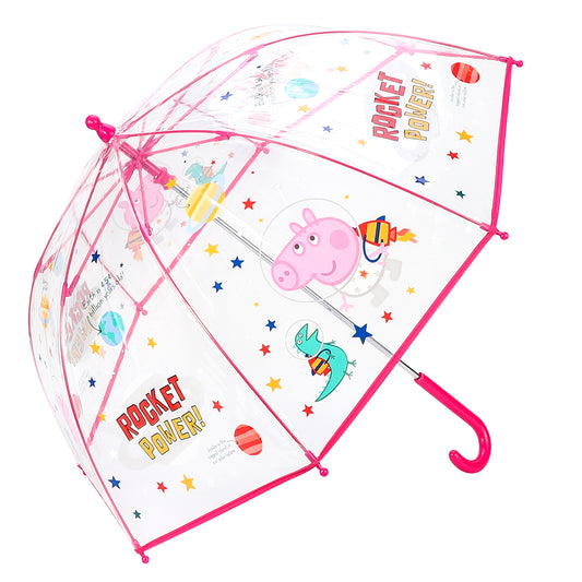 Peppa Pig Dome Umbrella for Kids Childrens Boys Girls Brolly with Safety Opening