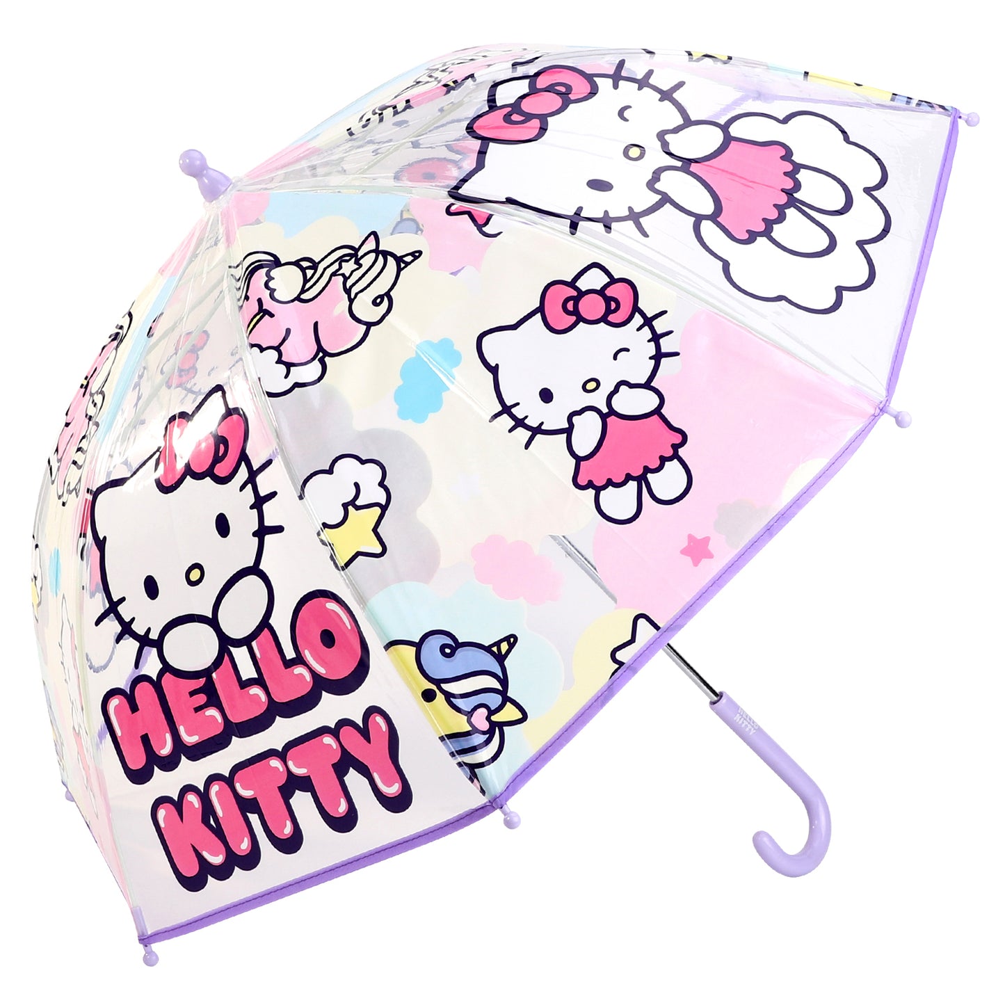 Hello Kitty Dome Umbrella for Kids Childrens Boys Girls Brolly with Safety Opening