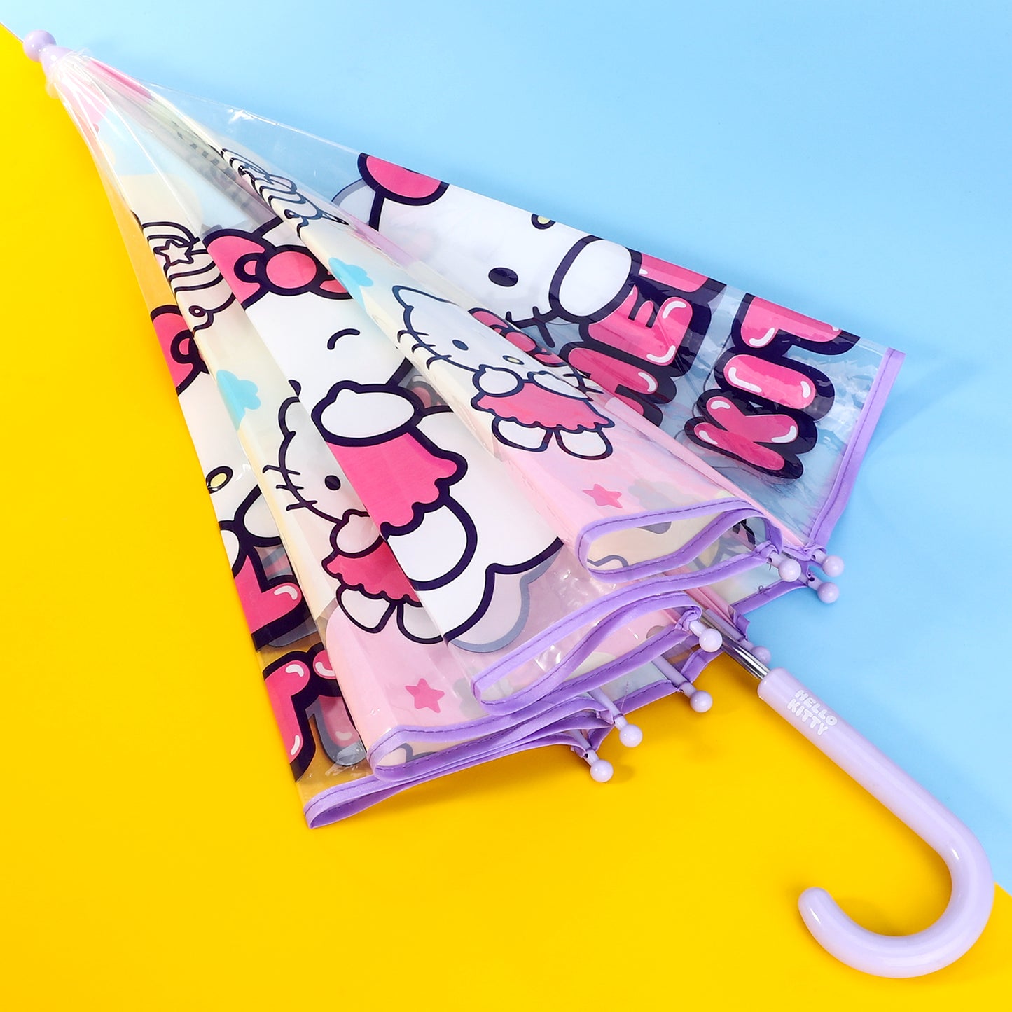 Hello Kitty Dome Umbrella for Kids Childrens Boys Girls Brolly with Safety Opening