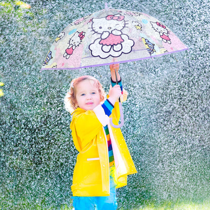 Hello Kitty Dome Umbrella for Kids Childrens Boys Girls Brolly with Safety Opening