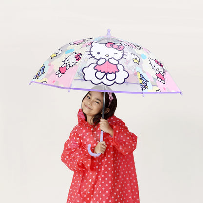 Hello Kitty Dome Umbrella for Kids Childrens Boys Girls Brolly with Safety Opening