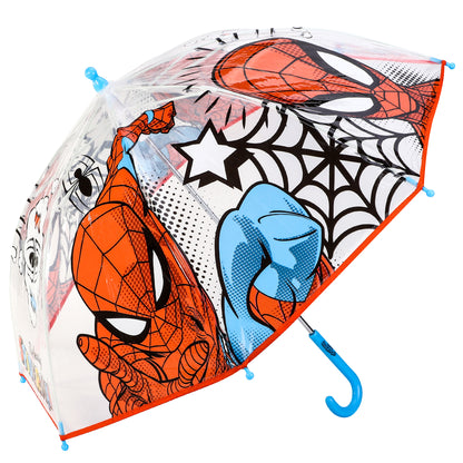 Spiderman Dome Umbrella for Kids Childrens Boys Girls Brolly with Safety Opening