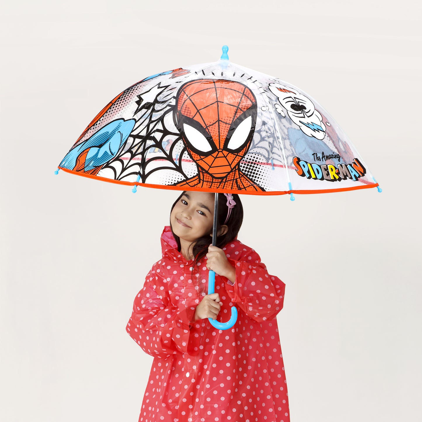 Spiderman Dome Umbrella for Kids Childrens Boys Girls Brolly with Safety Opening