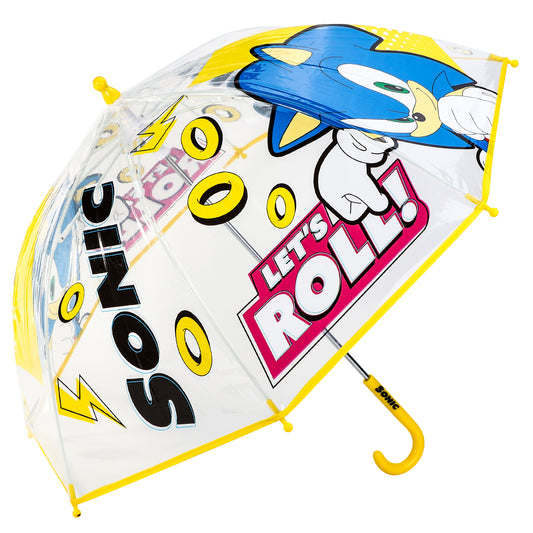 Sonic the Hedgehog Dome Umbrella for Kids Childrens Boys Girls Brolly with Safety Opening