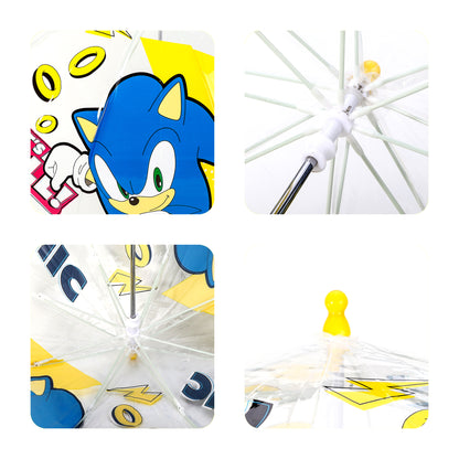 Sonic the Hedgehog Dome Umbrella for Kids Childrens Boys Girls Brolly with Safety Opening