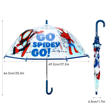 Spidey Dome Umbrella for Kids Childrens Boys Girls Brolly with Safety Opening