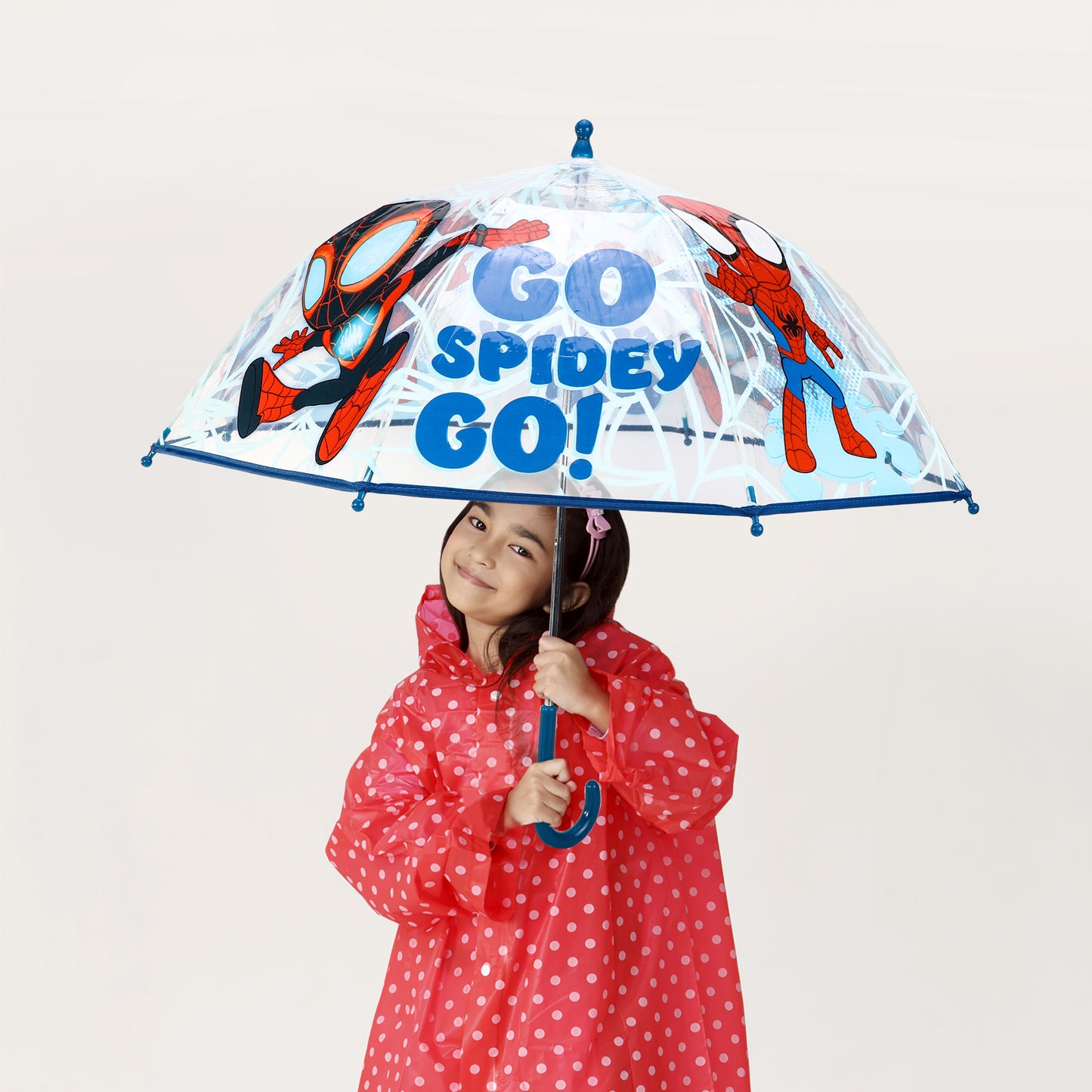 Spidey Dome Umbrella for Kids Childrens Boys Girls Brolly with Safety Opening