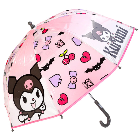 Kuromi Dome Umbrella for Kids Childrens Boys Girls Brolly with Safety Opening