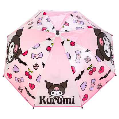 Kuromi Dome Umbrella for Kids Childrens Boys Girls Brolly with Safety Opening