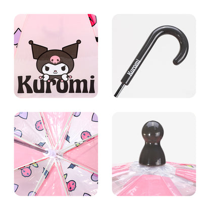 Kuromi Dome Umbrella for Kids Childrens Boys Girls Brolly with Safety Opening