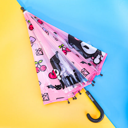 Kuromi Dome Umbrella for Kids Childrens Boys Girls Brolly with Safety Opening