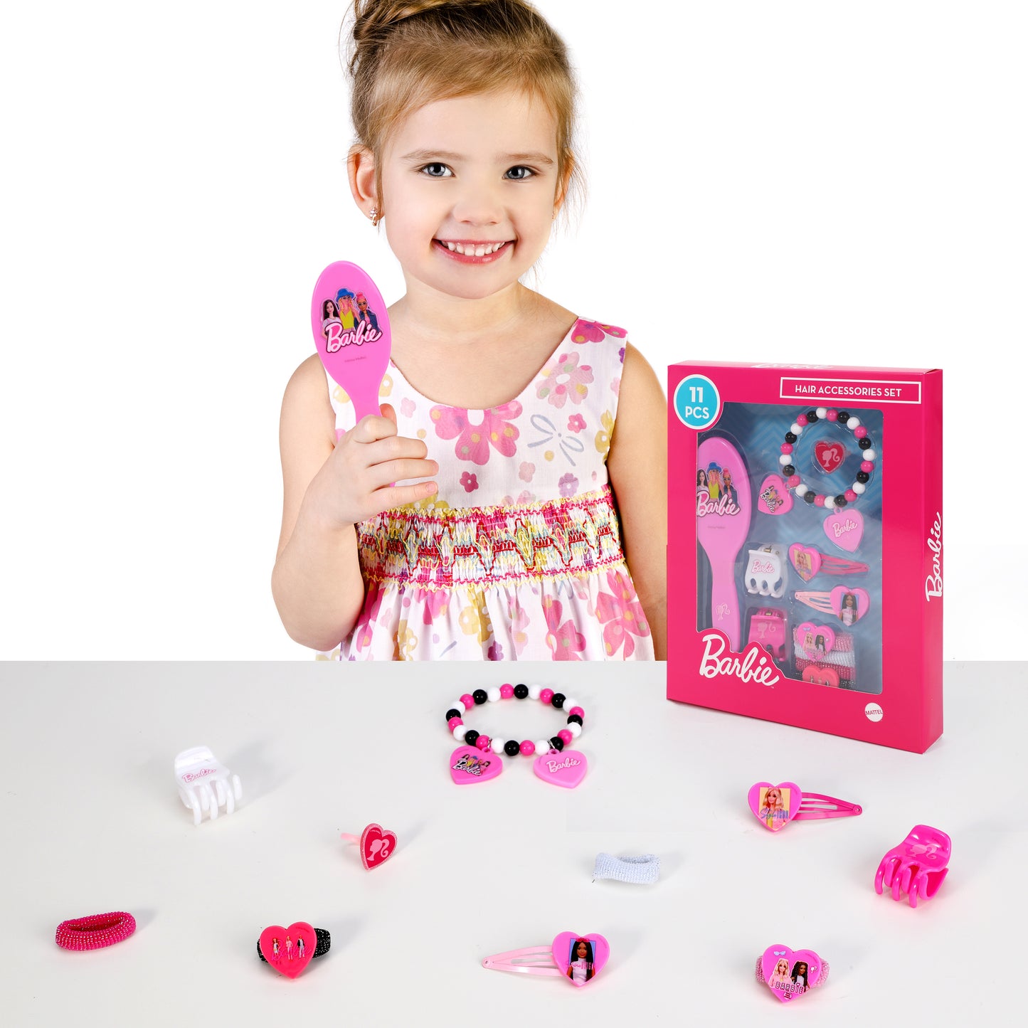Barbie 11pcs Girls Kids Hair Accessories Beauty Set