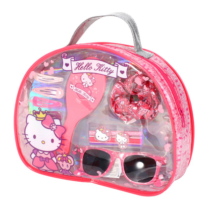 Hello Kitty 12pc Girls Kids Sunglasses Hair Accessories Beauty Set with Carry Case