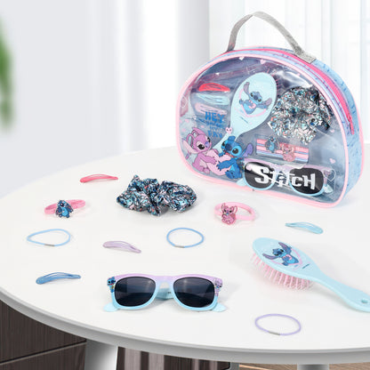 Disney Stitch 12pc Girls Kids Sunglasses Hair Accessories Beauty Set with Carry Case