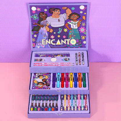 Encanto 34pc Kids Colouring Art Stationery Set with Watercolour Felt Tip Pens Crayons and Pencils Travel Set for Children