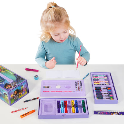 Encanto 34pc Kids Colouring Art Stationery Set with Watercolour Felt Tip Pens Crayons and Pencils Travel Set for Children