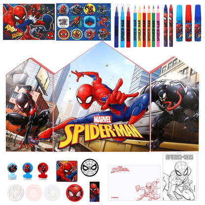 Spiderman Xmas Advent Calendar Creative Art & Craft Stationery Set Kids Children Xmas Christmas Countdown Fun