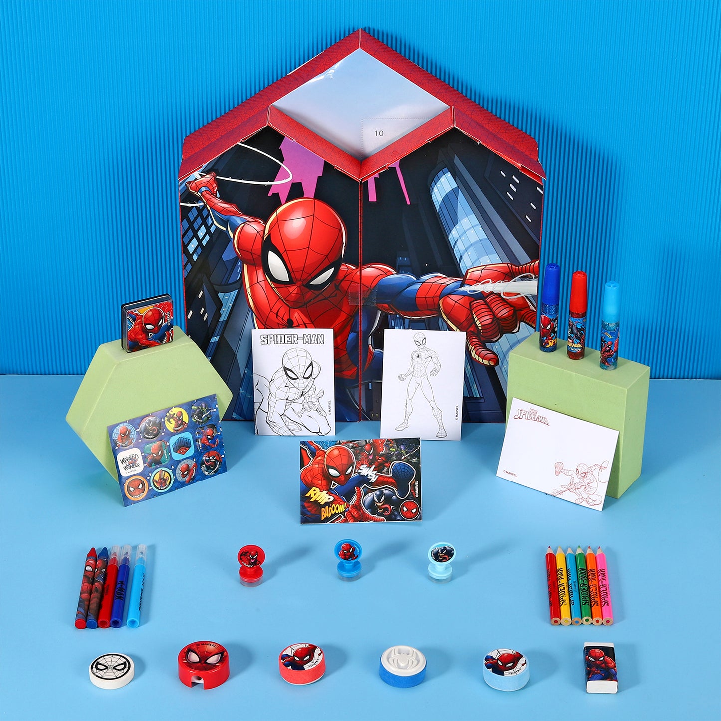 Spiderman Xmas Advent Calendar Creative Art & Craft Stationery Set Kids Children Xmas Christmas Countdown Fun