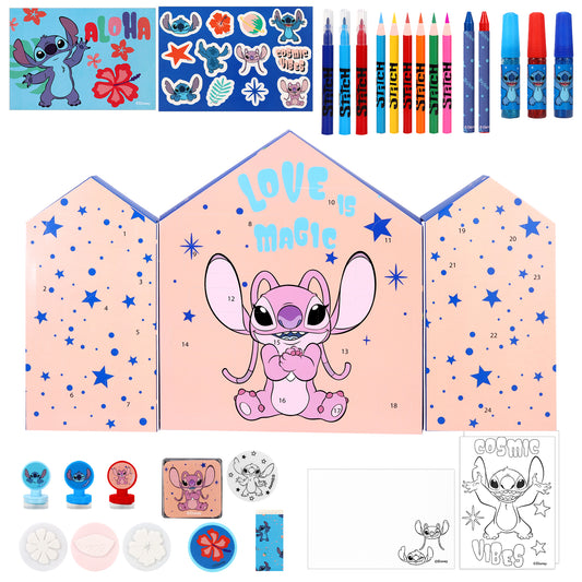 Stitch Xmas Advent Calendar Creative Art & Craft Stationery Set Kids Children Xmas Christmas Countdown Fun