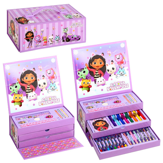 Gabby's Dollhouse Kids 34pc Colouring Art Stationery Travel Set for Children