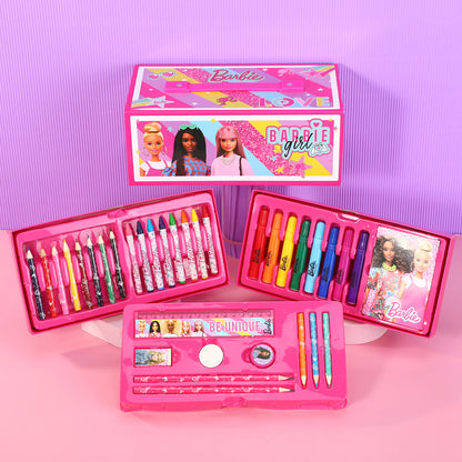 Barbie Kids 34pc Colouring Art Stationery Travel Set for Children